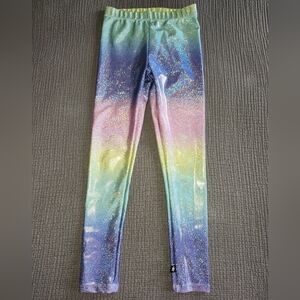 Pixie Lane Metallic Ombre Rainbow Leggings Size 6